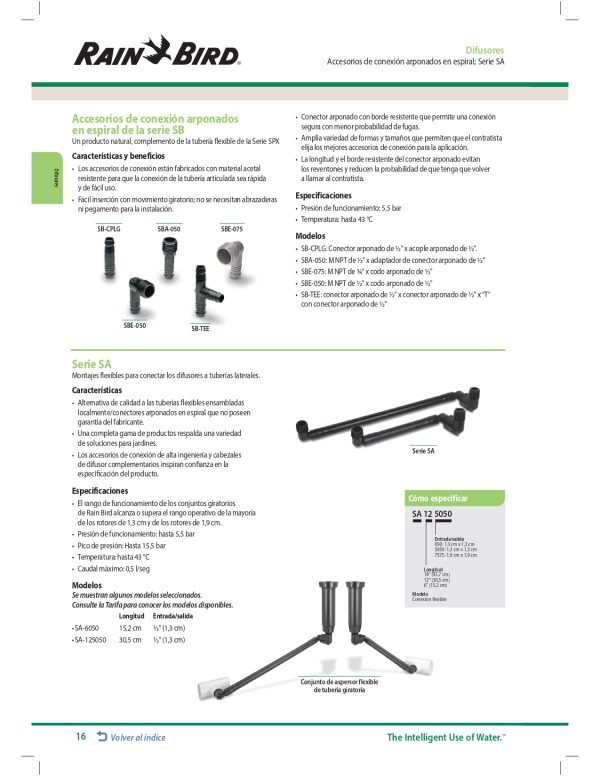 Swing joint Rainbird SA125050 Caja con 50 piezas - Imagen 2