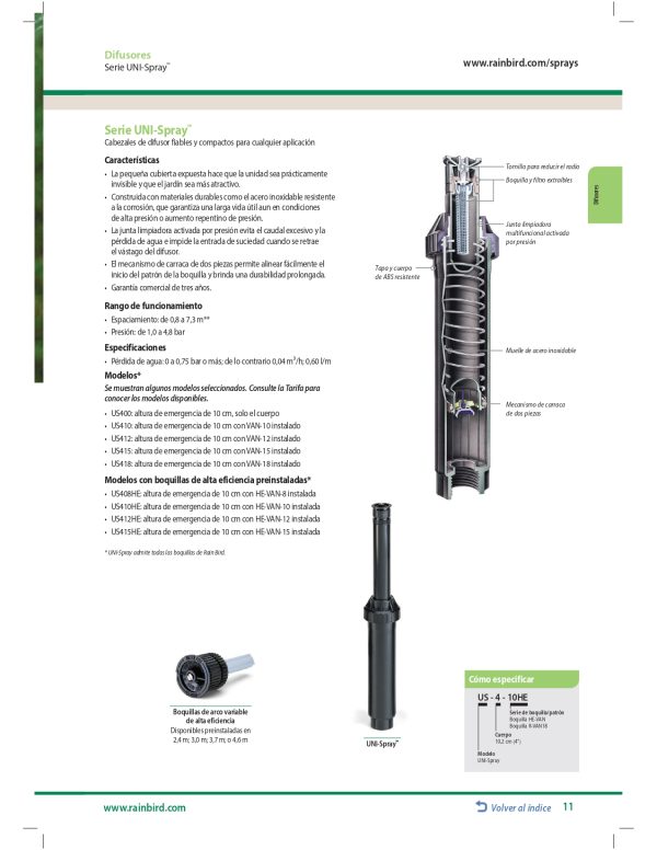Aspersor Rainbird US412 Caja con 50 piezas - Imagen 2