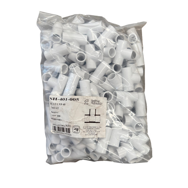 Tee sencila 1/2" shc 40 pvc de 100 piezas por embalaje - Imagen 2