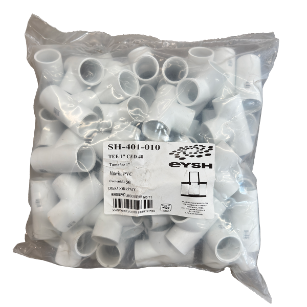 Tee sencila 1" shc 40 pvc de 50 piezas por embalaje - Imagen 2