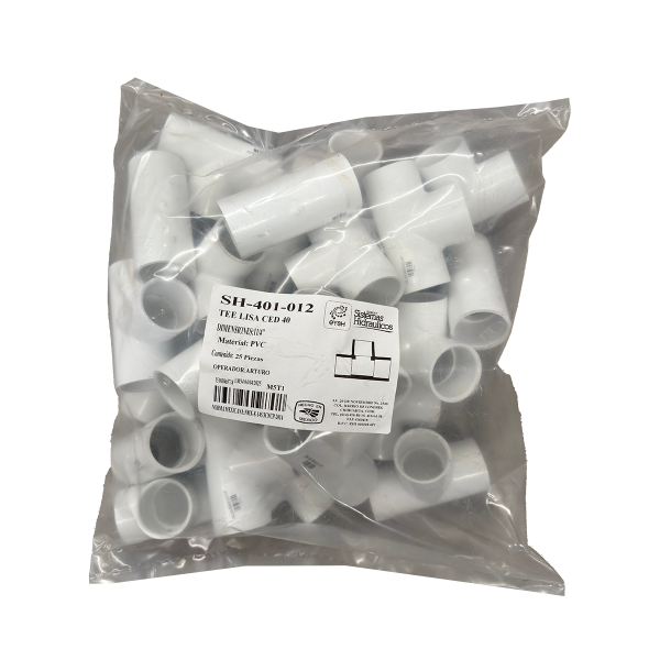 Tee sencila 1 1/4" shc 40 pvc de 25 piezas por embalaje - Imagen 2