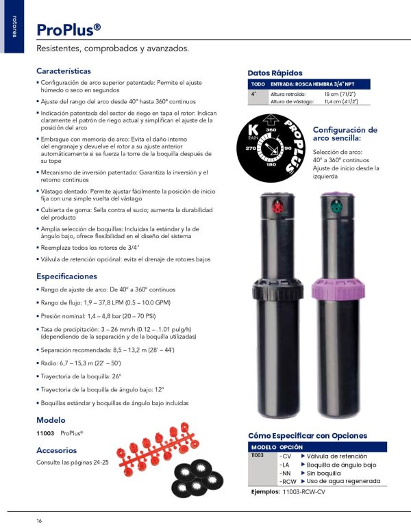Aspersor tipo rotor PROPLUS ¾" 40-360º caja con 20 piezas - Imagen 2