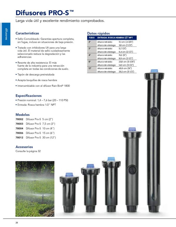 Aspersor emergente PRO-S de 4" con valvula check caja con 50 piezas - Imagen 2