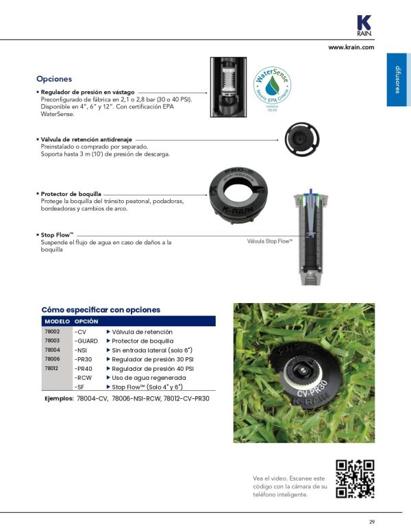 Aspersor emergente PRO-S de 4" con valvula check caja con 50 piezas - Imagen 3