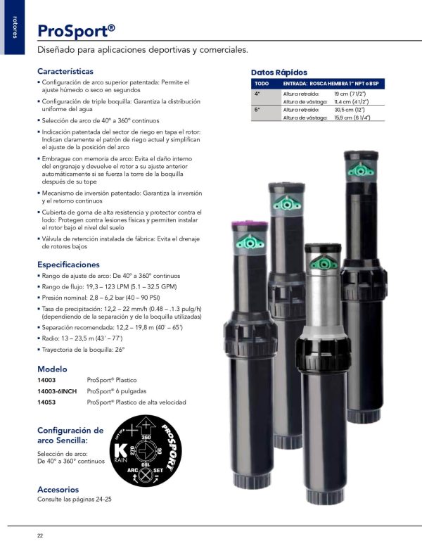 Aspersor de turbina PROSPORT caja con 12 piezas - Imagen 2