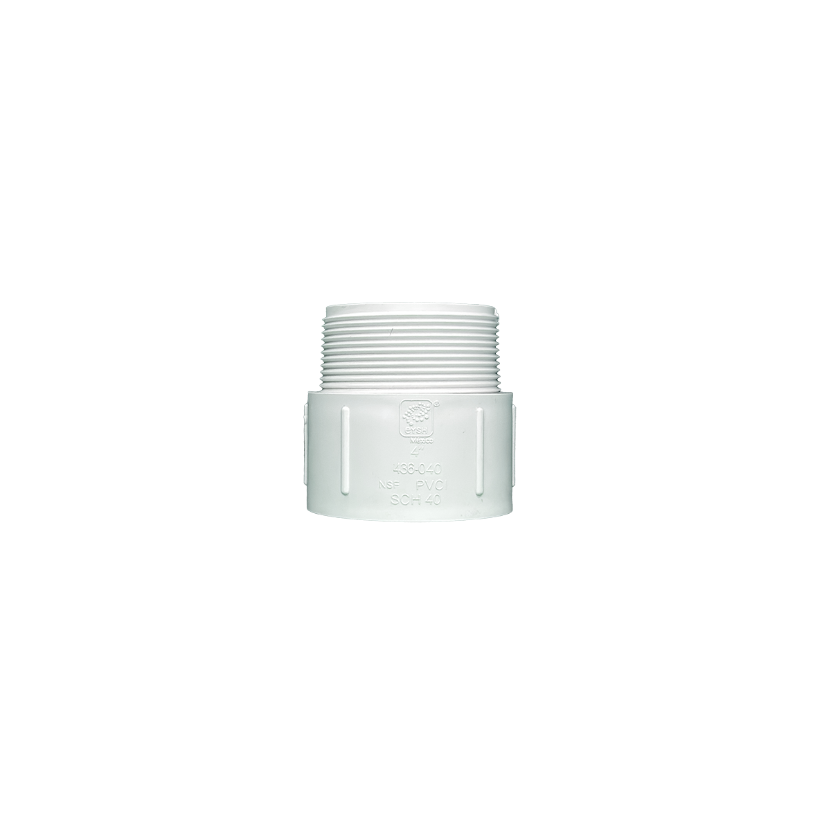 Adaptador macho 4" shc 40 pvc de 5 piezas por embalaje